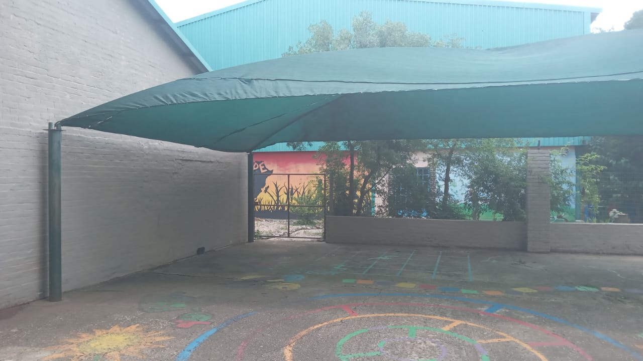 Repaired shade cloth at LIV-Village Pre-School